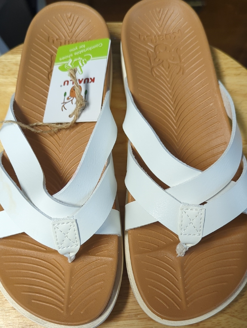 White Women's Crisscross Thong Sandals
